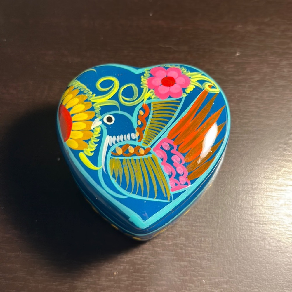 Ceramic heart shaped box